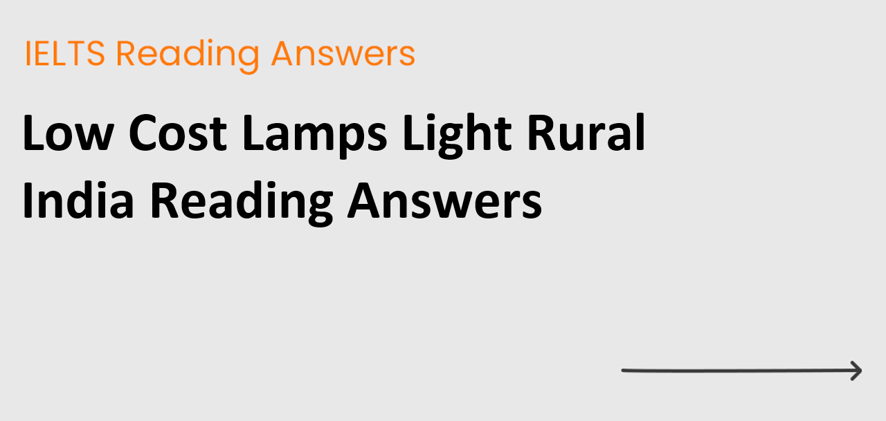 Low Cost Lamps Light Rural India Reading Answers